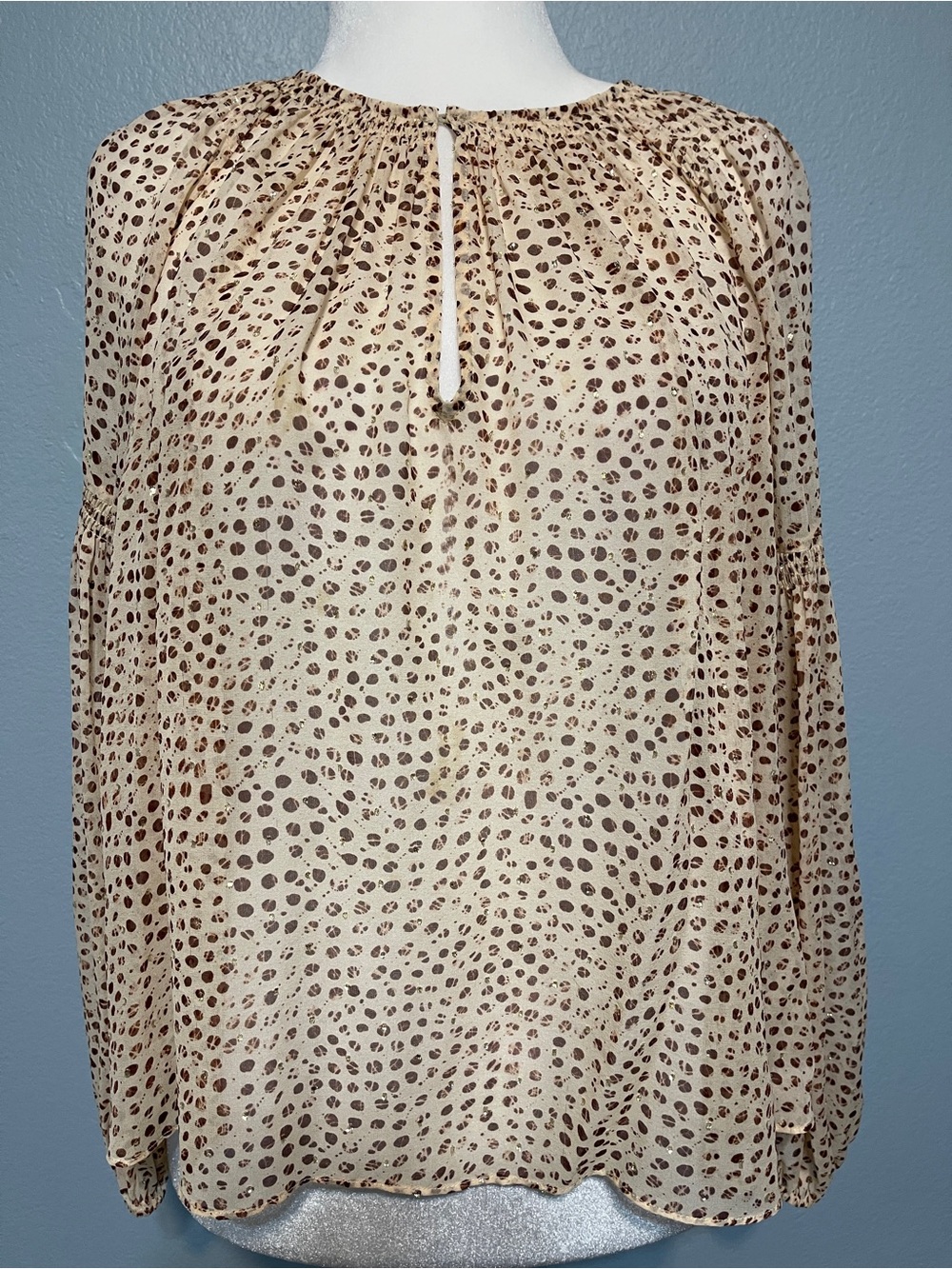 Ulla Johnson Bellita Silk Floral Sheer Blouse Boho Quiet Luxury Romantic Size 10 - Picture 4 of 10